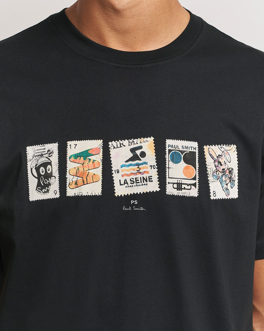 Homme | T-shirts | PS Paul Smith | Stamps Crew Neck T-Shirt Black