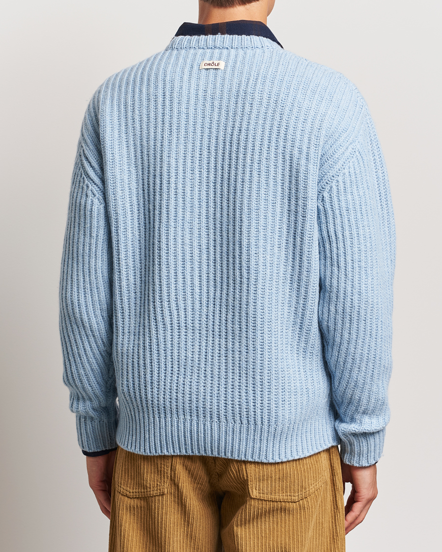 Homme | Pulls Et Tricots | Drôle de Monsieur | Heavy Cable Knit Pullover Light Blue