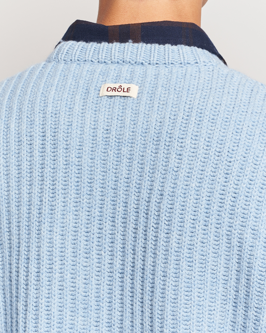 Homme | Pulls Et Tricots | Drôle de Monsieur | Heavy Cable Knit Pullover Light Blue