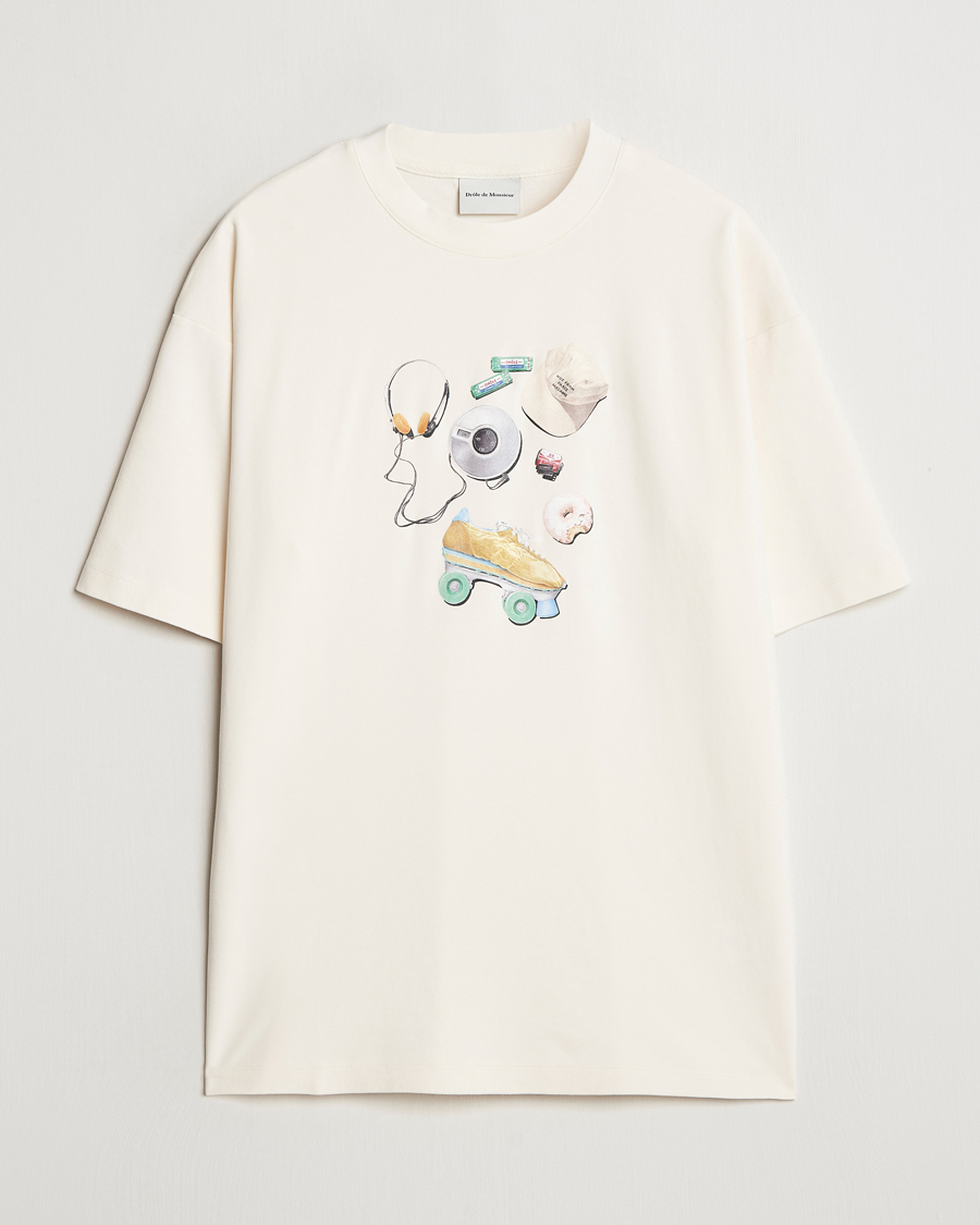 Homme | T-shirts | Drôle de Monsieur | Balade Printed T-Shirt Cream