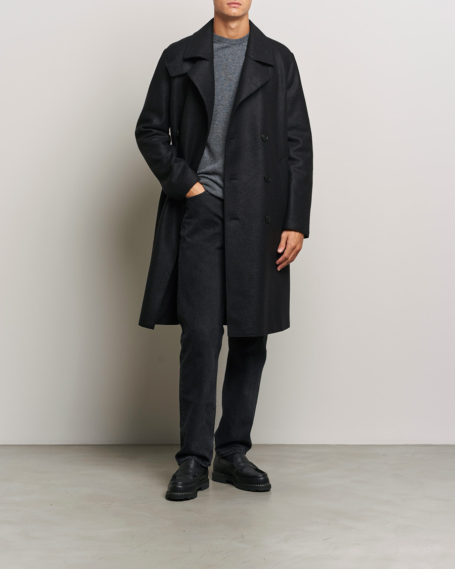 Homme | Manteaux Et Vestes | Harris Wharf London | Pressed Wool Long Peacoat Black