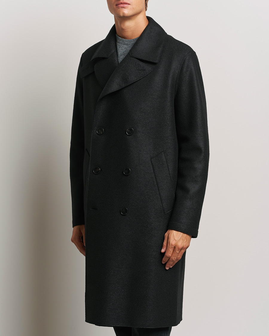 Homme | Manteaux Et Vestes | Harris Wharf London | Pressed Wool Long Peacoat Black