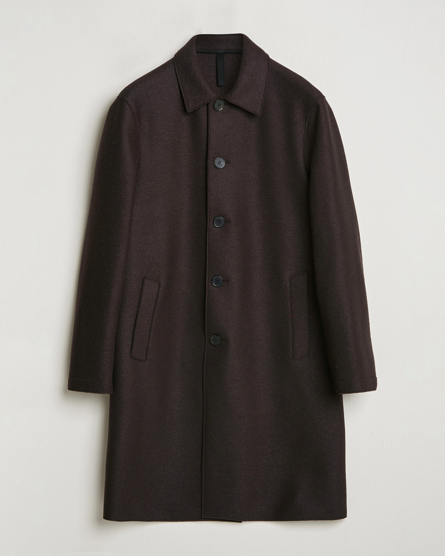 Homme | Manteaux Et Vestes | Harris Wharf London | Pressed Wool Mac Coat Dark Brown