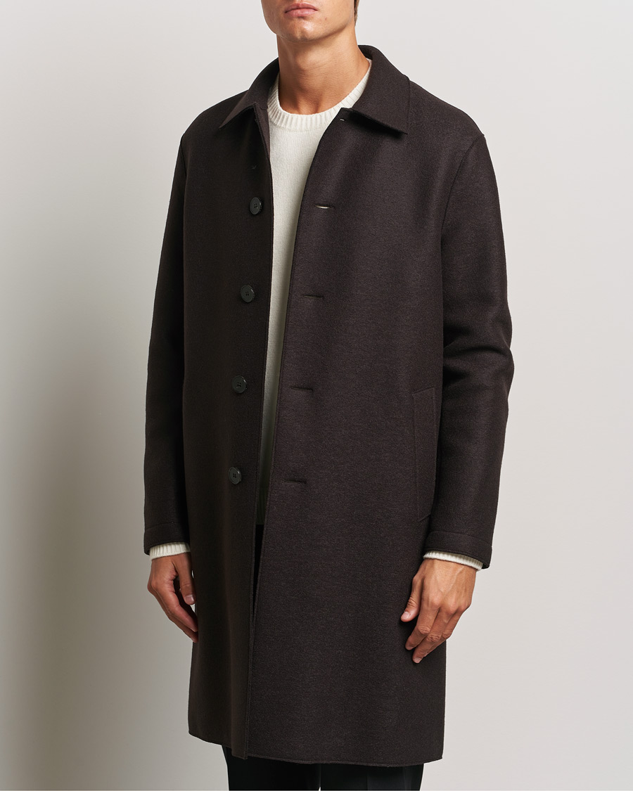 Homme | Manteaux Et Vestes | Harris Wharf London | Pressed Wool Mac Coat Dark Brown