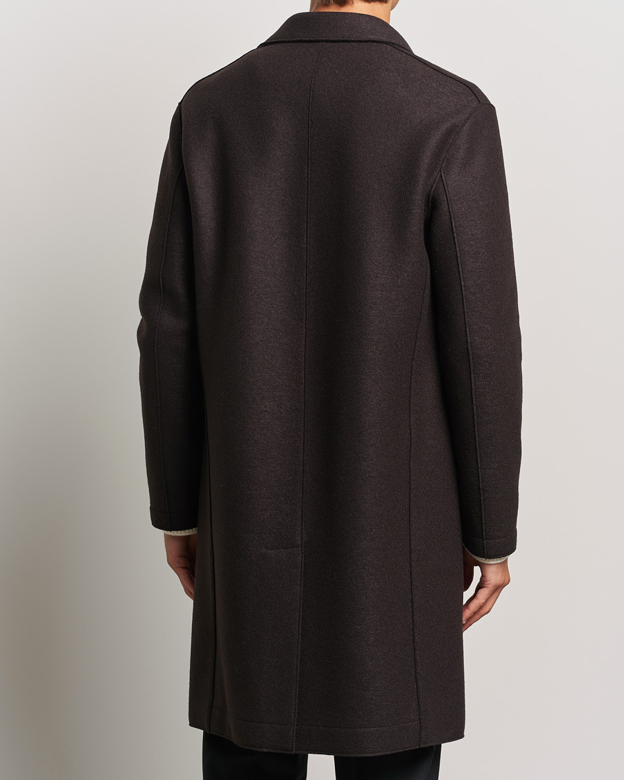 Homme | Manteaux Et Vestes | Harris Wharf London | Pressed Wool Mac Coat Dark Brown