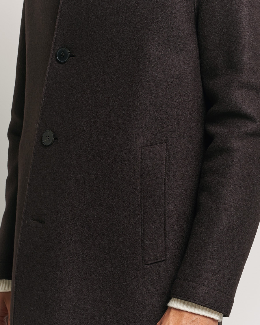 Homme | Manteaux Et Vestes | Harris Wharf London | Pressed Wool Mac Coat Dark Brown