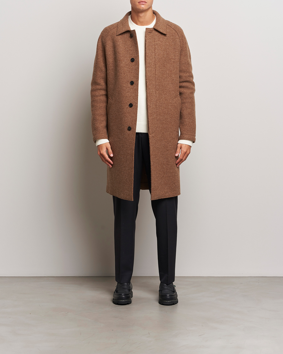 Homme | Manteaux Et Vestes | Harris Wharf London | Boiled Wool Raglan Coat Caramel Melange