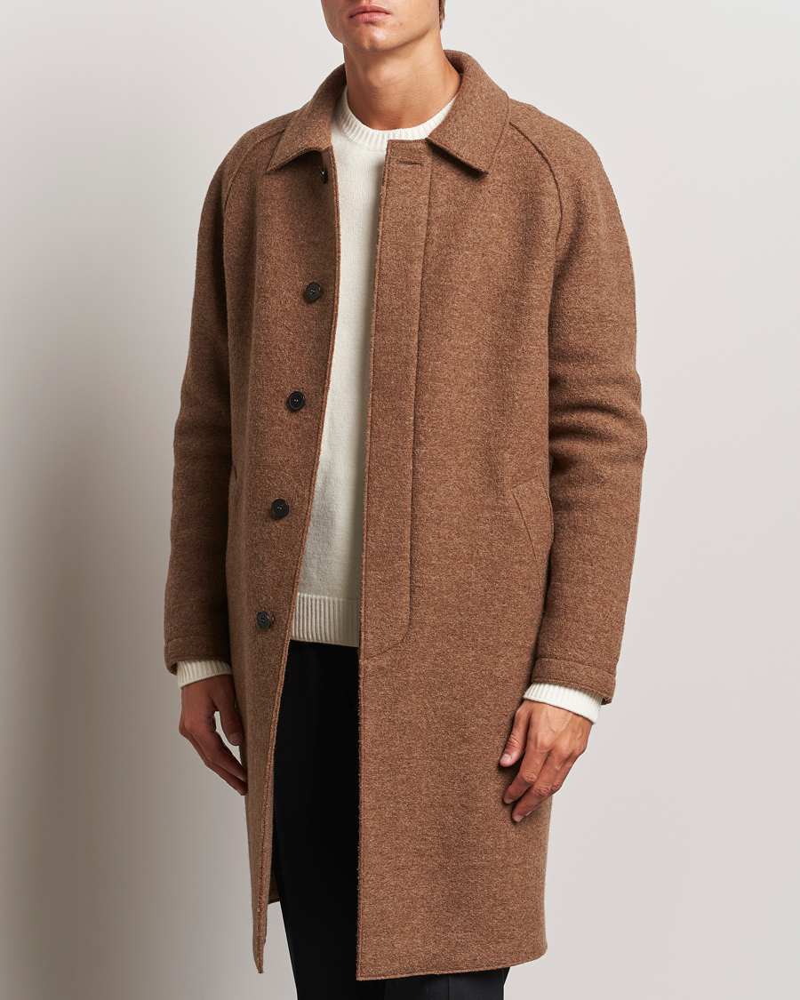 Homme | Manteaux Et Vestes | Harris Wharf London | Boiled Wool Raglan Coat Caramel Melange