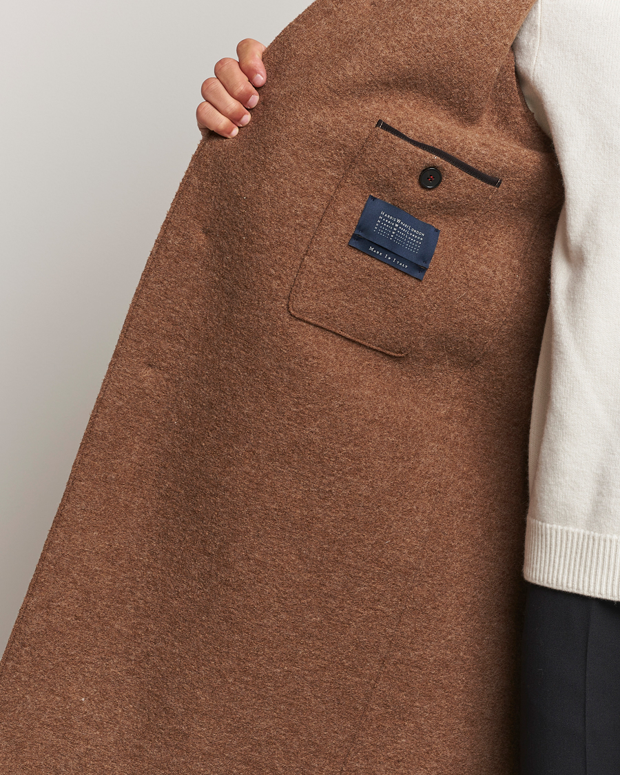 Homme | Manteaux Et Vestes | Harris Wharf London | Boiled Wool Raglan Coat Caramel Melange