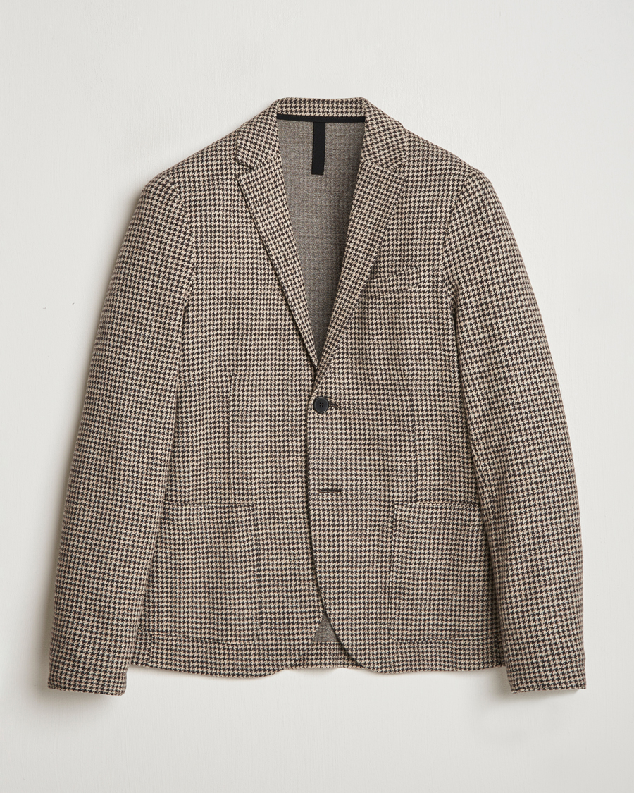 Homme | Blazers | Harris Wharf London | Two Button Houndstooth Blazer Beige