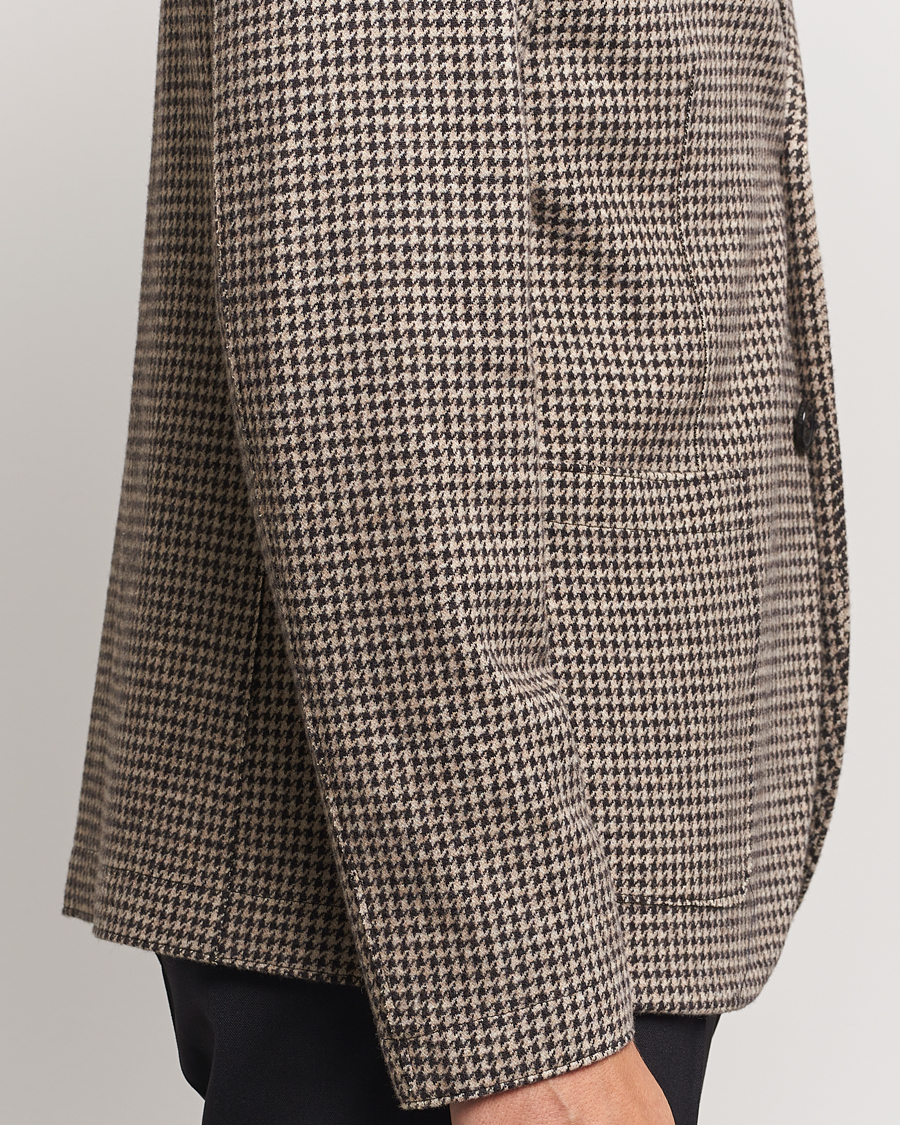 Homme | Blazers | Harris Wharf London | Two Button Houndstooth Blazer Beige