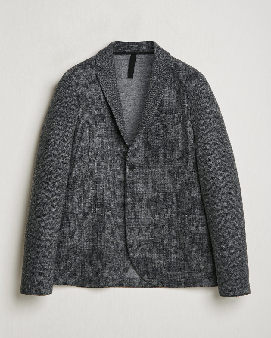 Homme | Blazers | Harris Wharf London | Two Button Prince Of Wales Blazer Grey/Black
