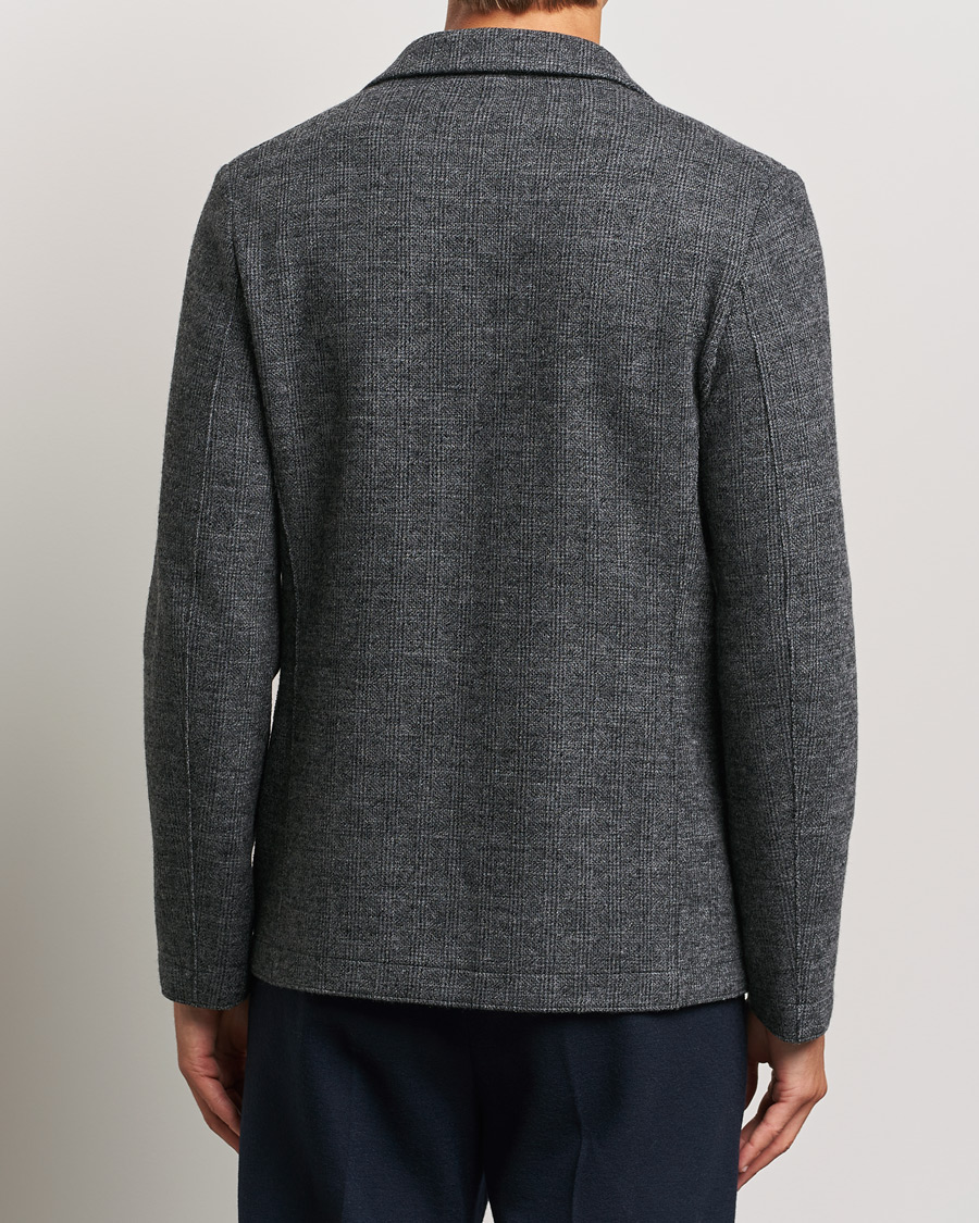 Homme | Blazers | Harris Wharf London | Two Button Prince Of Wales Blazer Grey/Black