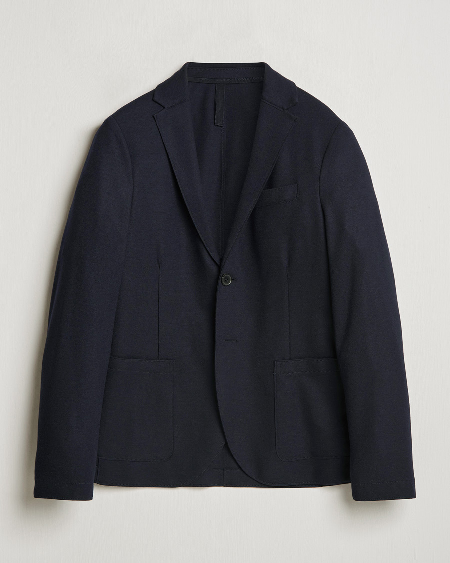 Homme | Blazers | Harris Wharf London | Two Button Superfine Merino Blazer Navy