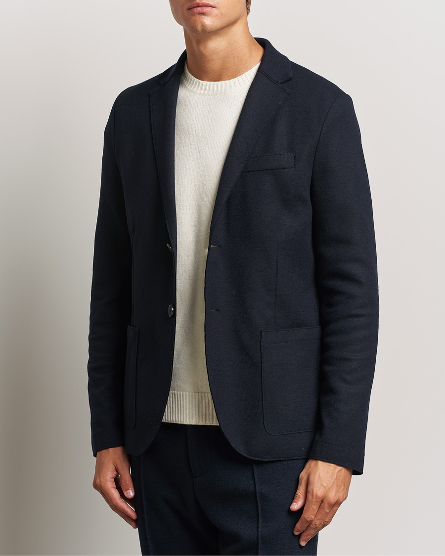 Homme | Blazers | Harris Wharf London | Two Button Superfine Merino Blazer Navy