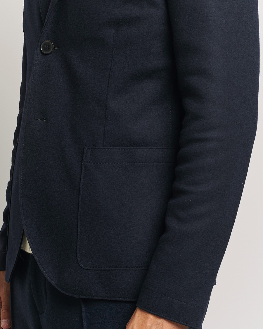 Homme | Blazers | Harris Wharf London | Two Button Superfine Merino Blazer Navy