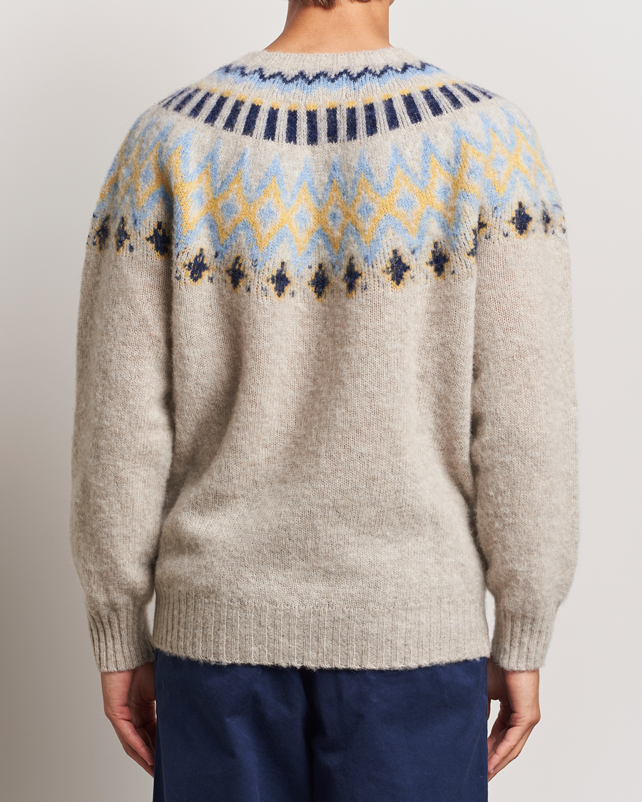 Homme | Pulls Et Tricots | Howlin' | Brushed Wool Fair Isle Crew Sweater Cosmic Latte