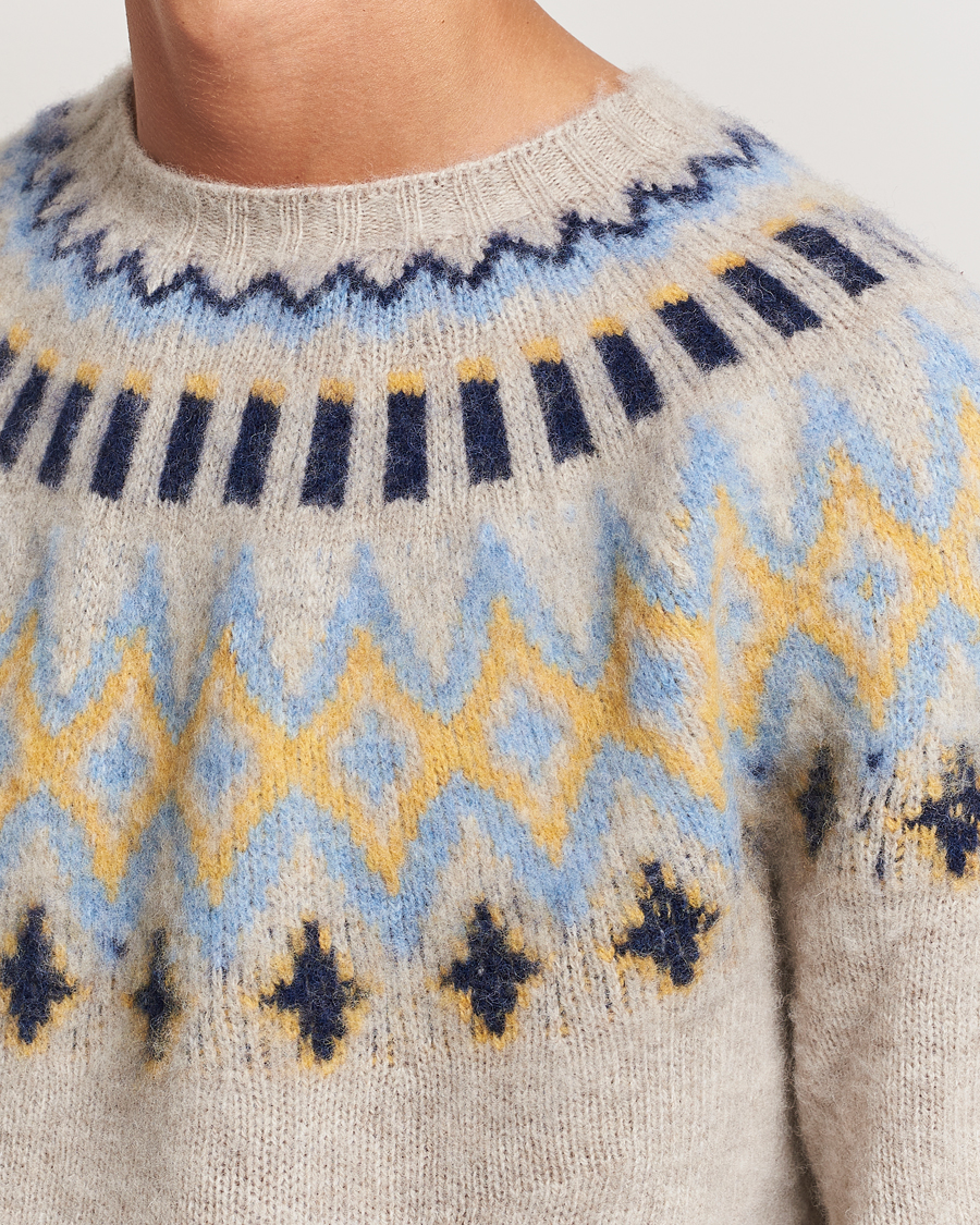 Homme | Pulls Et Tricots | Howlin' | Brushed Wool Fair Isle Crew Sweater Cosmic Latte