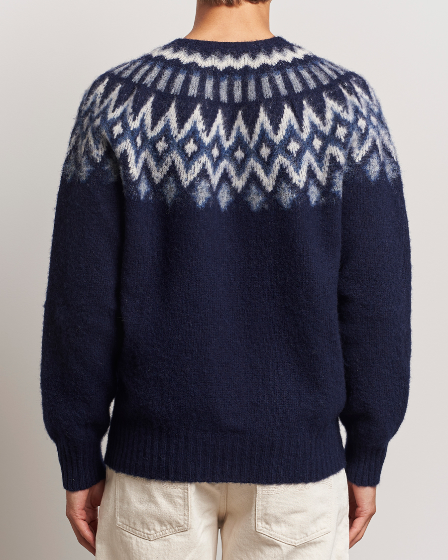 Homme | Pulls Et Tricots | Howlin' | Brushed Wool Fair Isle Crew Sweater Denim