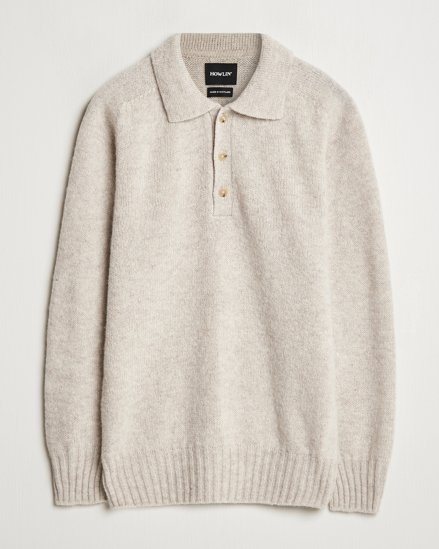Homme | Pulls Et Tricots | Howlin' | Brushed Wool Polo Cosmic Latte
