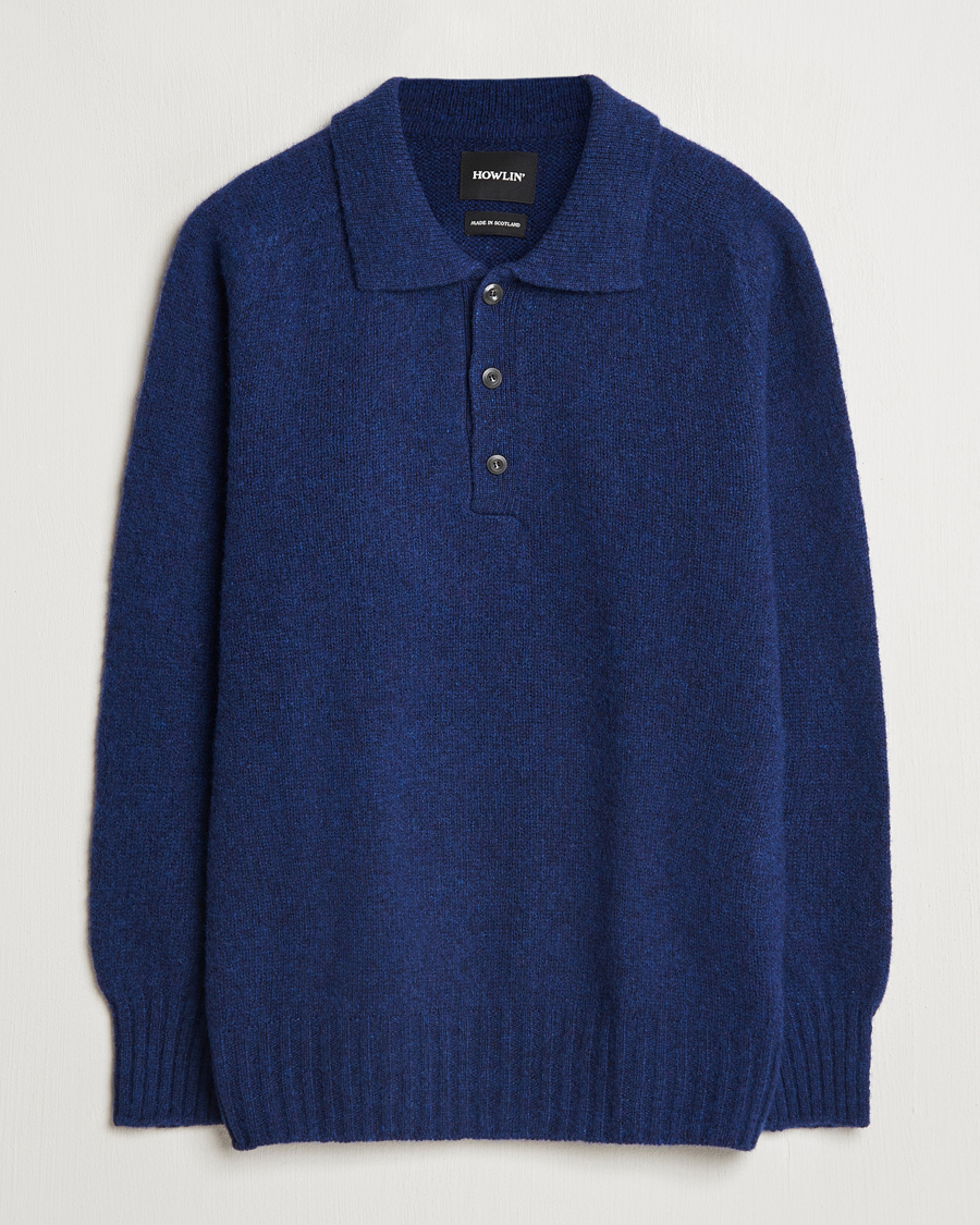 Homme | Pulls Et Tricots | Howlin' | Brushed Wool Polo Magic Blue