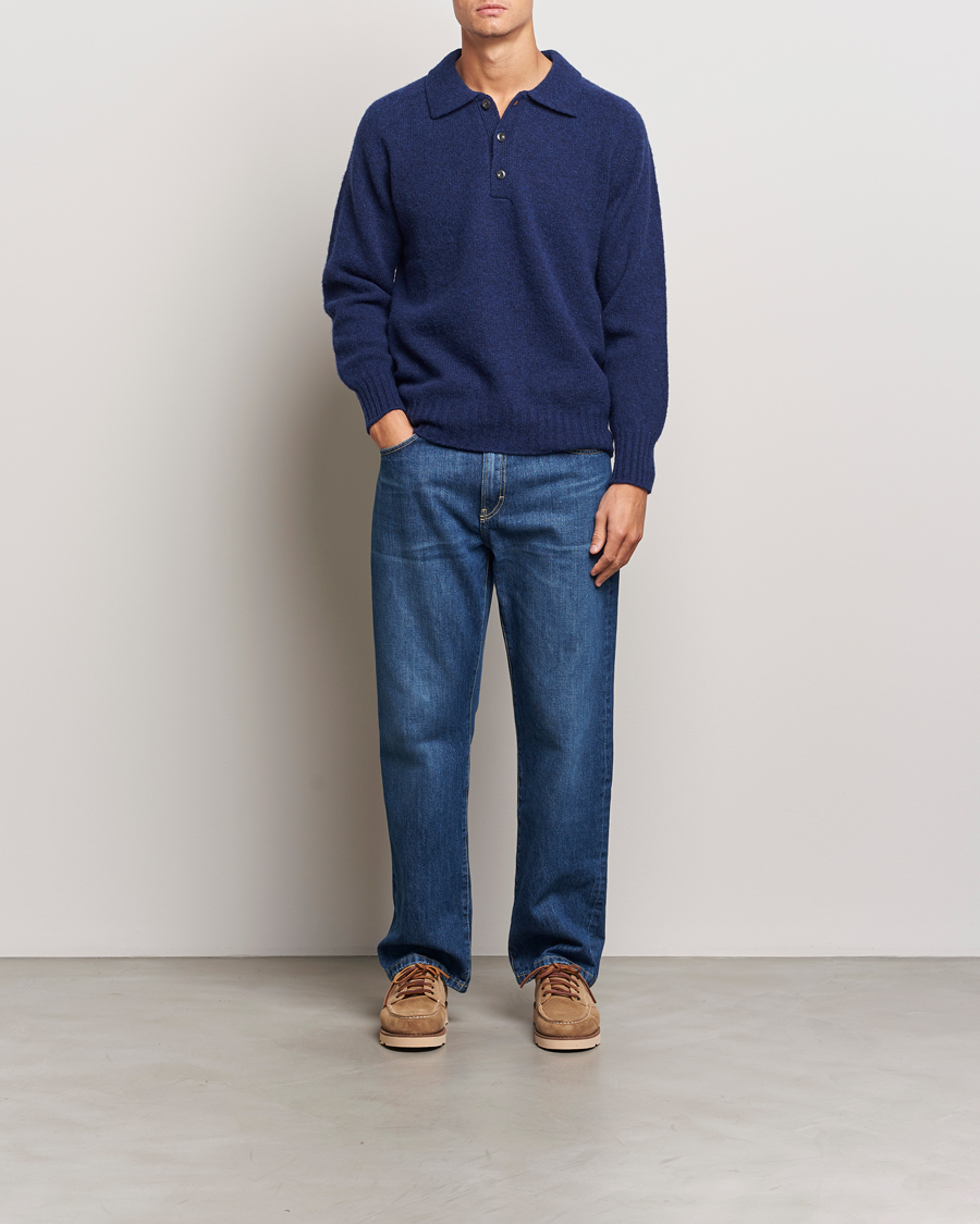 Homme | Pulls Et Tricots | Howlin' | Brushed Wool Polo Magic Blue