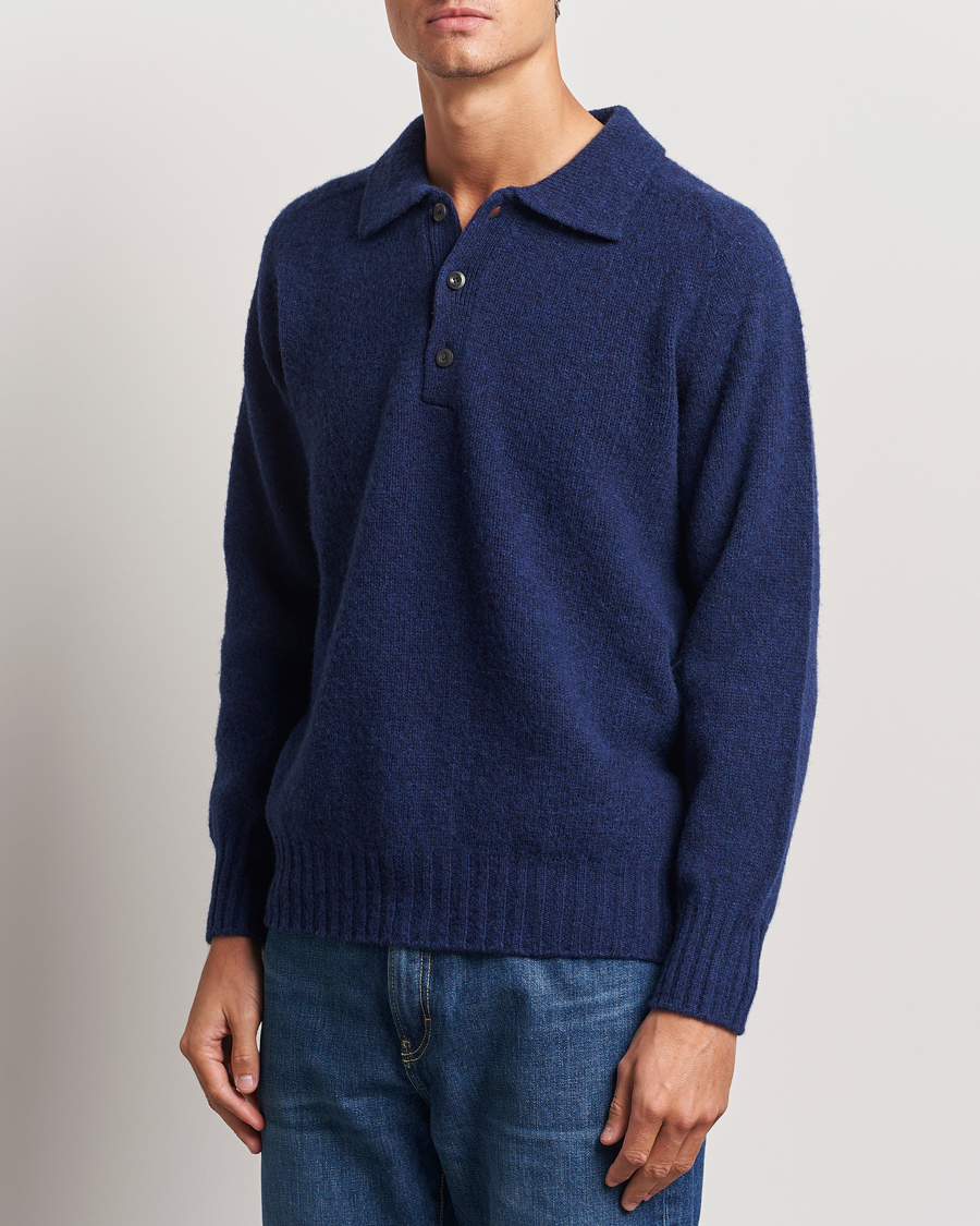 Homme | Pulls Et Tricots | Howlin' | Brushed Wool Polo Magic Blue