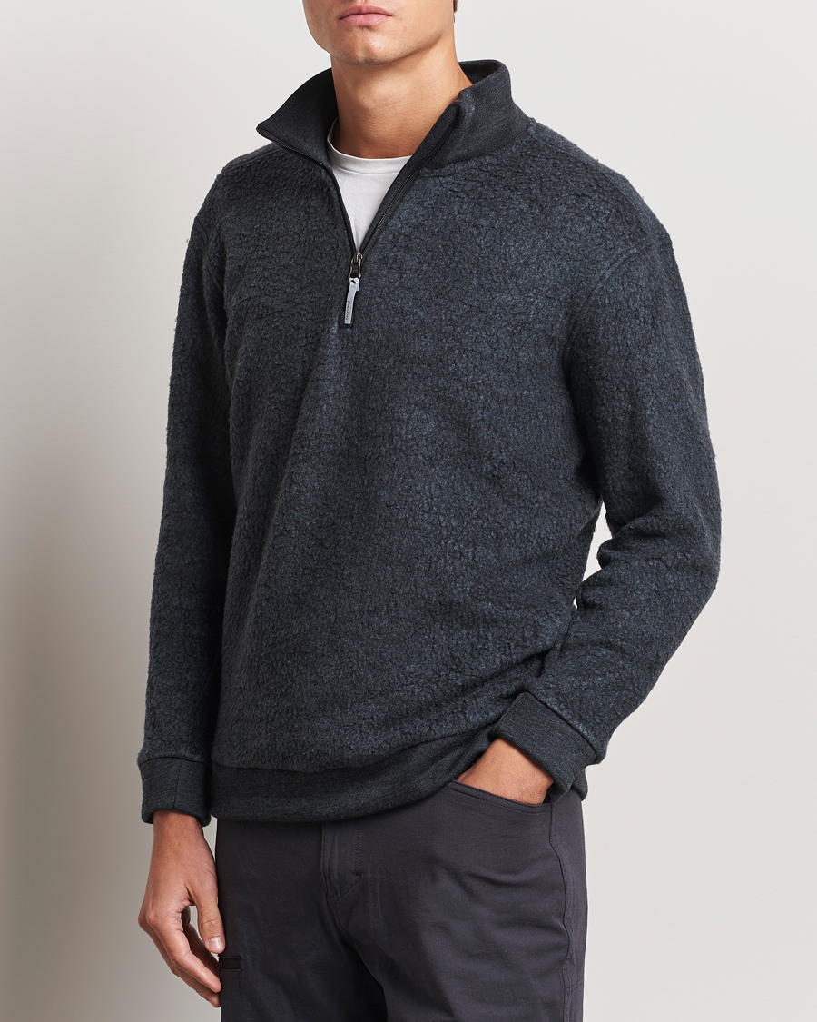 Homme | Pulls Et Tricots | Houdini | Alto Merino Half Zip True Black