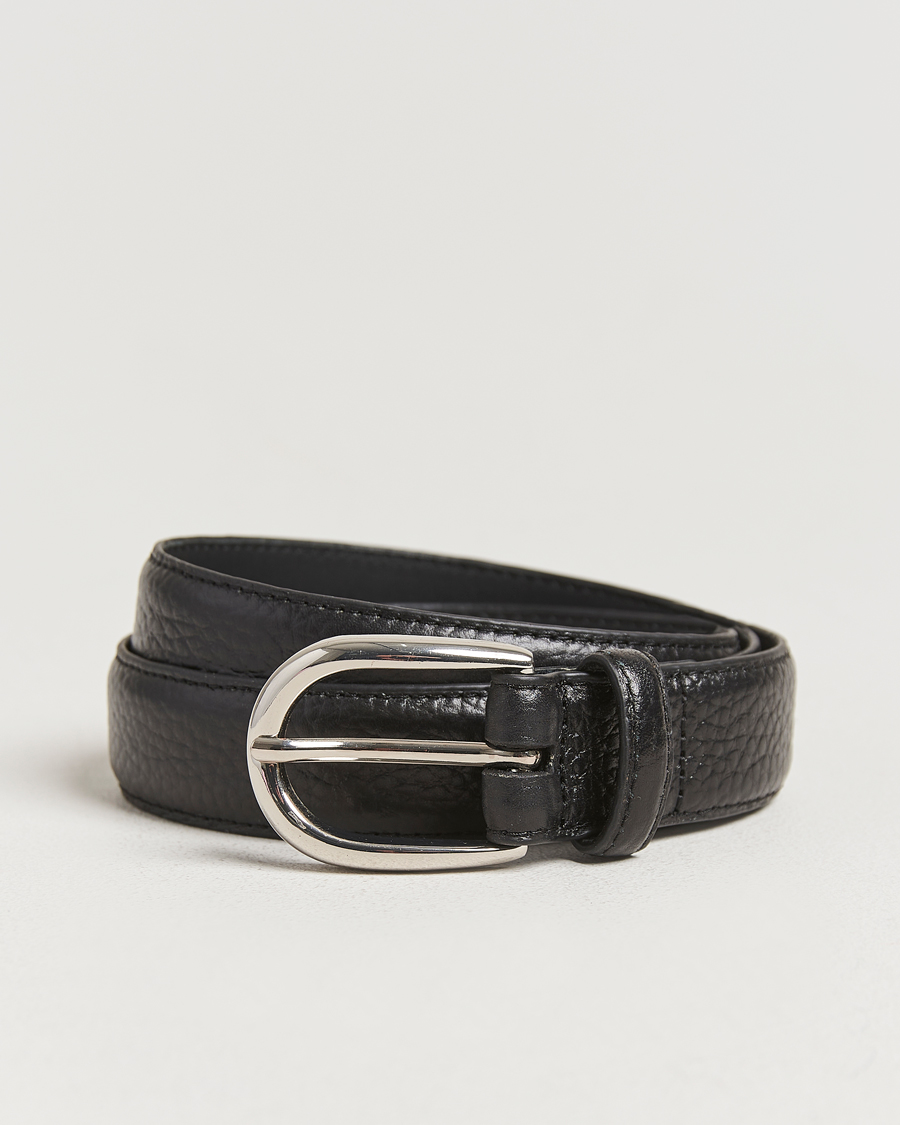 Homme | Ceintures | Loake Shoemakers | Harry Grained Leather Belt Black