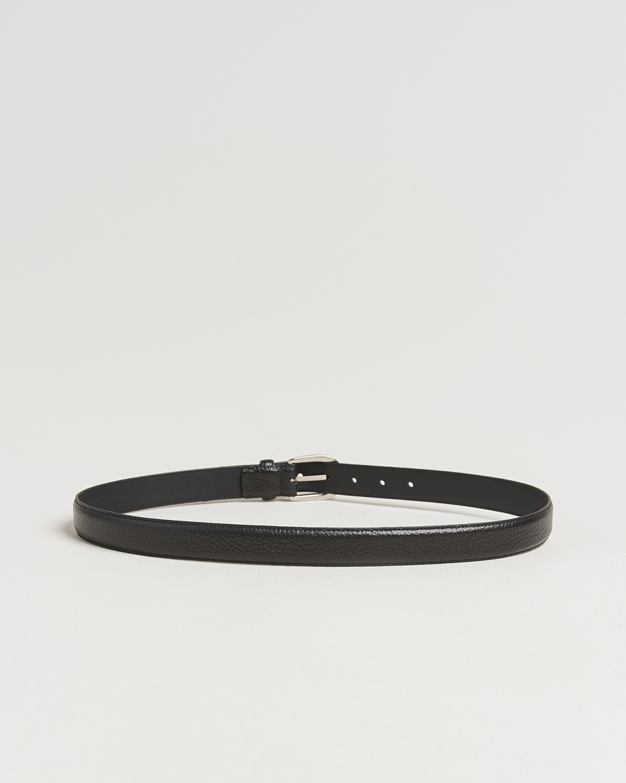 Homme | Ceintures | Loake Shoemakers | Harry Grained Leather Belt Black