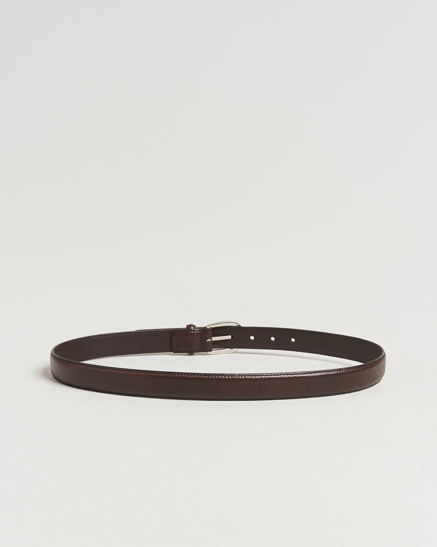 Homme | Ceintures | Loake Shoemakers | Loake 1880 Harry Grained Leather Belt Dark Brown