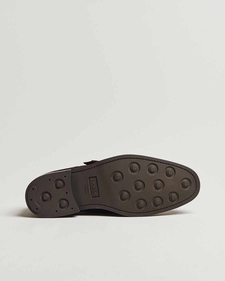 Homme | Chaussures À Boucles | Loake 1880 | 357 Suede Single Monk Dark Brown