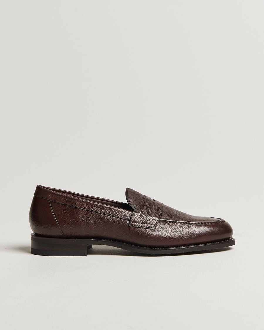 Homme | Loafers | Loake Shoemakers | Loake 1880 Imperial Grained Penny Loafer Dark Brown