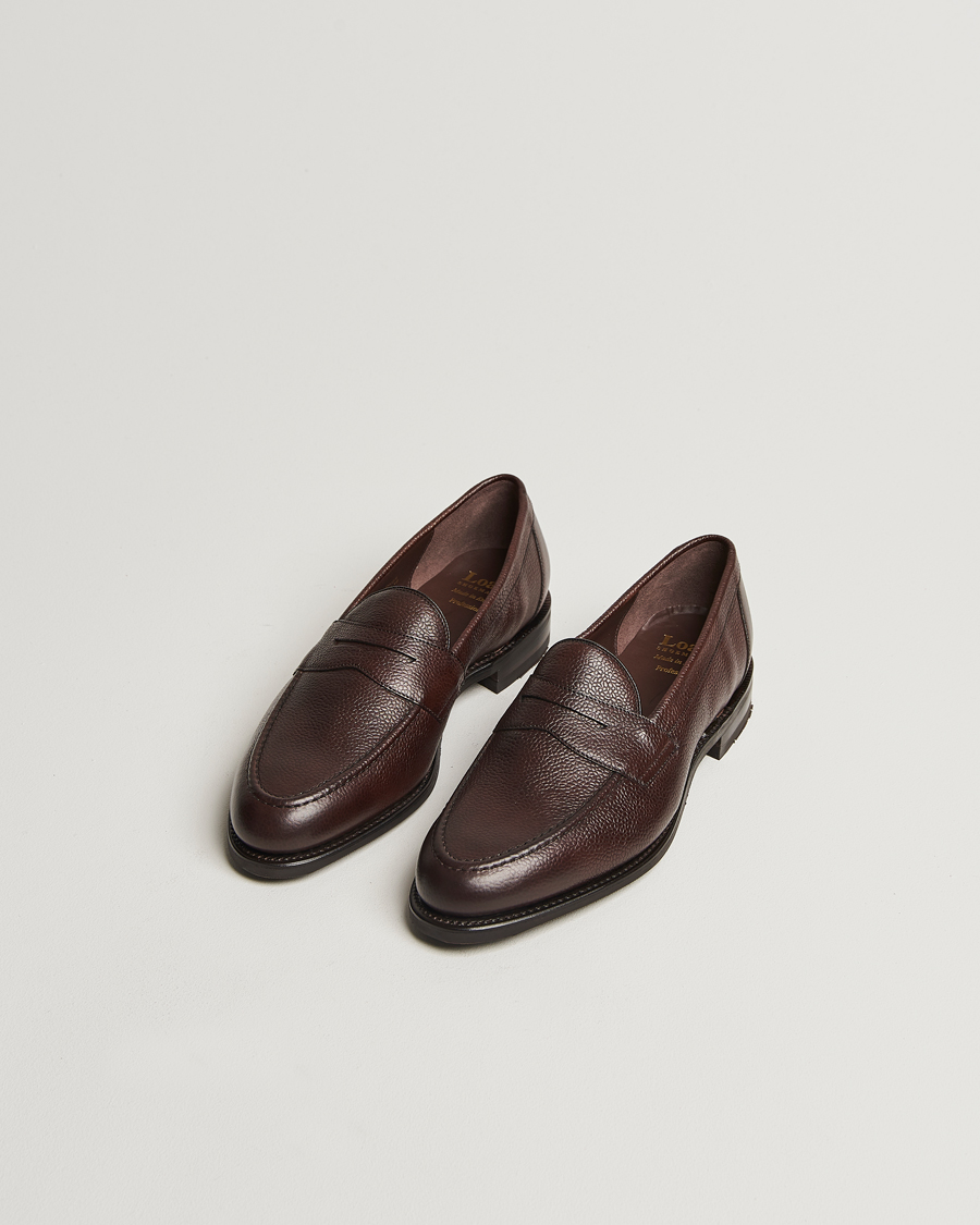 Homme | Loafers | Loake Shoemakers | Loake 1880 Imperial Grained Penny Loafer Dark Brown