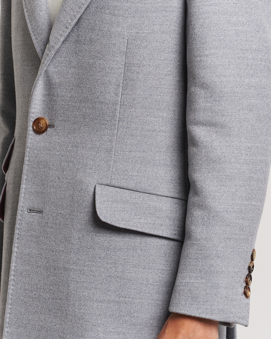 Homme | Manteaux Et Vestes | Brunello Cucinelli | Single Breasted Beaver Wool Coat Pearl Grey