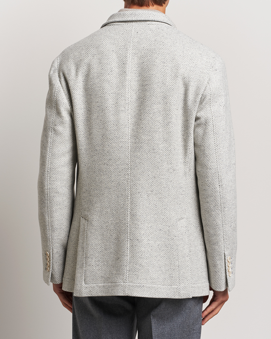 Homme | Manteaux Et Vestes | Brunello Cucinelli | Cashmere Herringbone City Jacket Pearl Grey