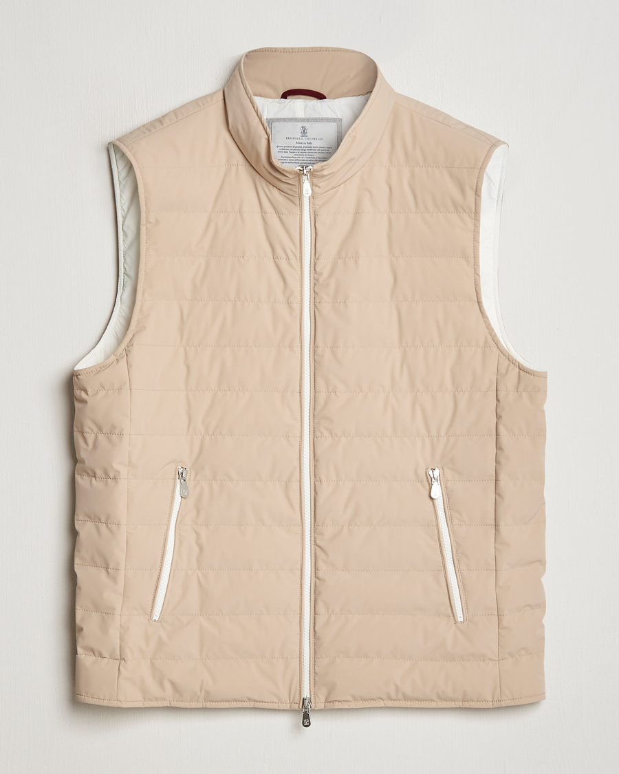 Homme | Manteaux Et Vestes | Brunello Cucinelli | Nylon Gilet Sand