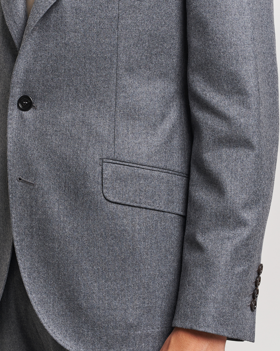 Homme | Costumes | Brunello Cucinelli | Single Breasted Flannel Suit Grey Melange