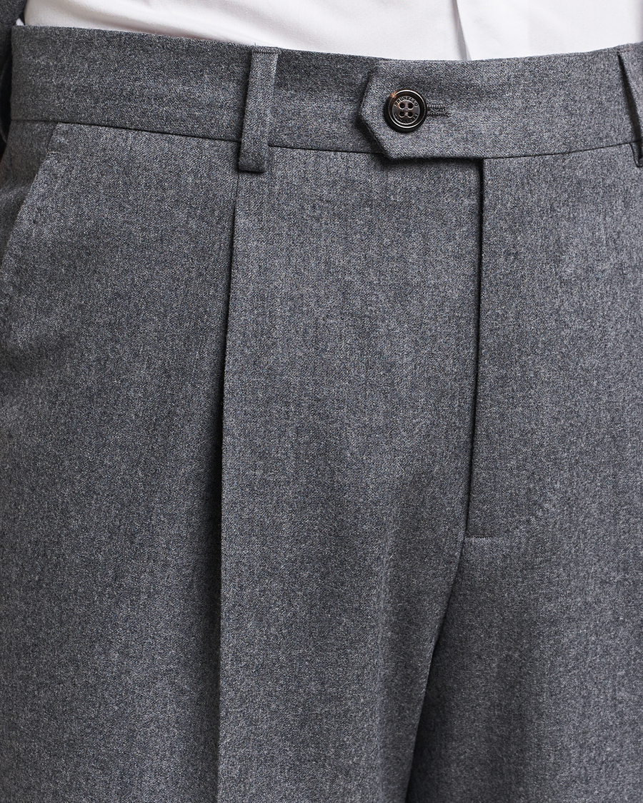 Homme | Costumes | Brunello Cucinelli | Single Breasted Flannel Suit Grey Melange