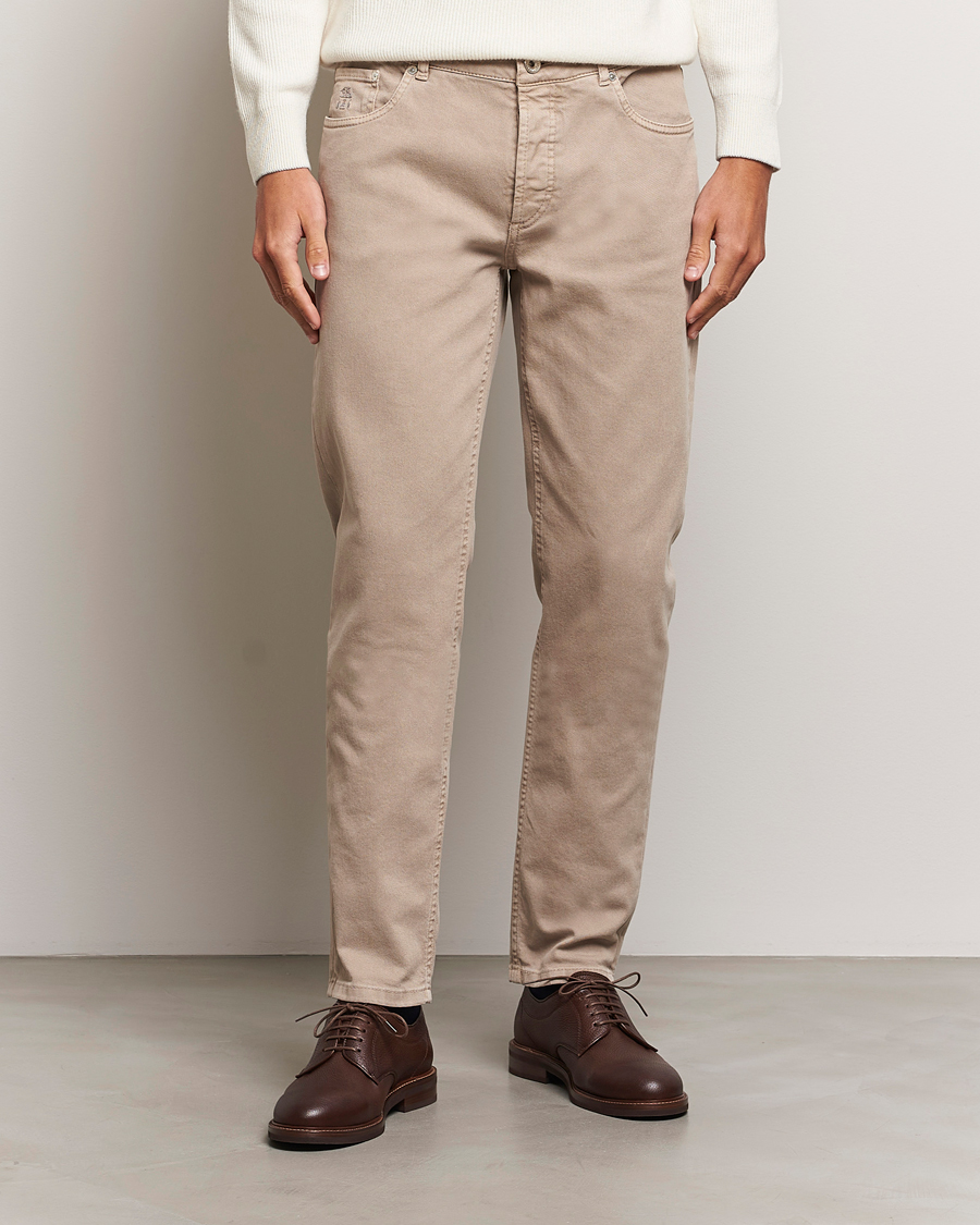 Homme | Pantalons | Brunello Cucinelli | Traditional Fit 5-Pocket Pants Beige