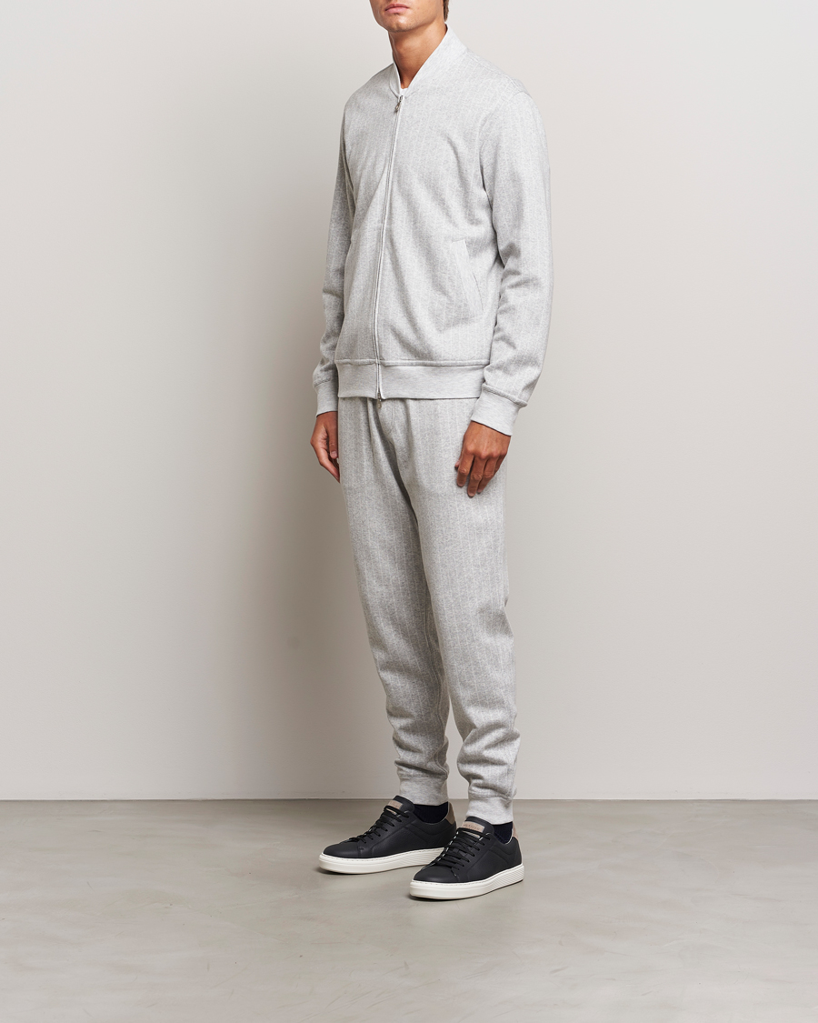 Homme | Pantalons | Brunello Cucinelli | Soft Pinstripe Sweatpants Pearl Grey