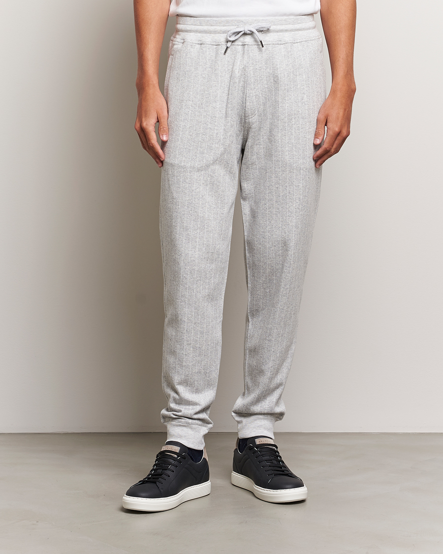 Homme | Pantalons | Brunello Cucinelli | Soft Pinstripe Sweatpants Pearl Grey