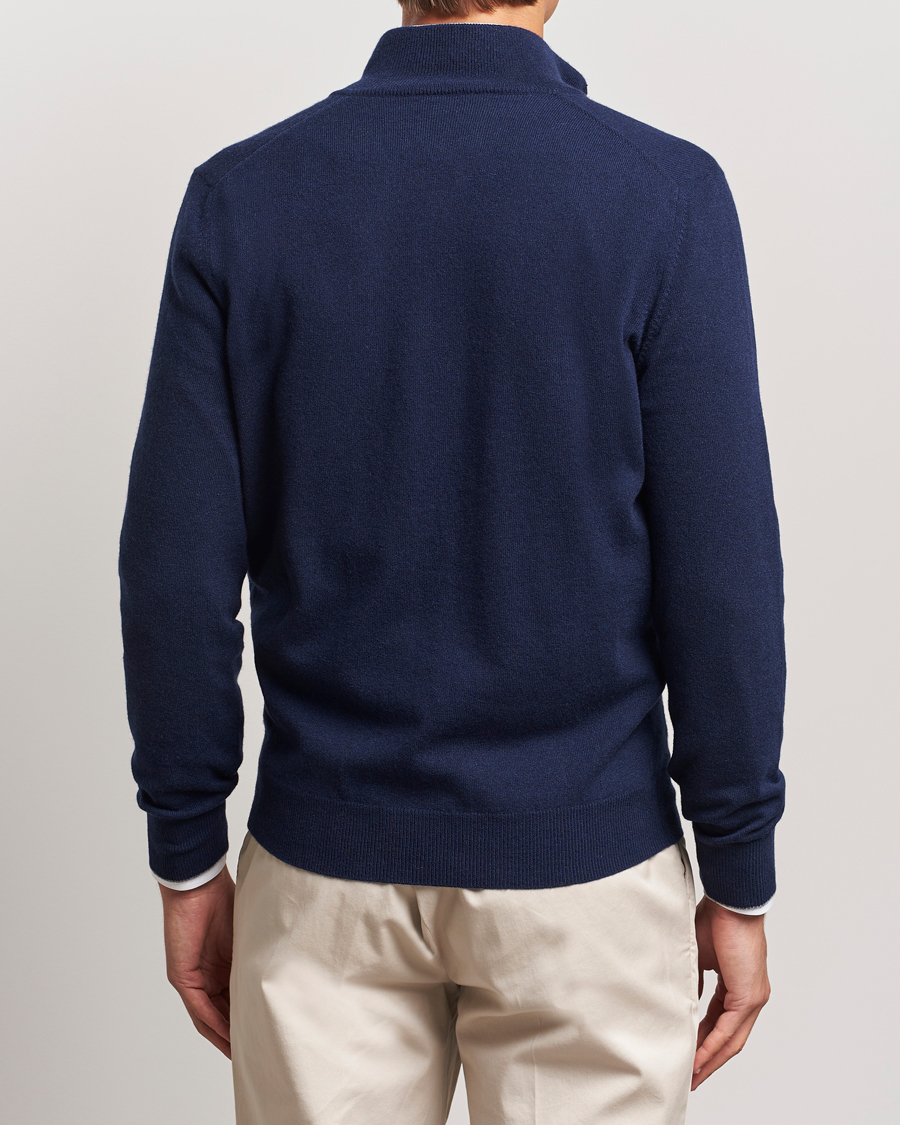 Homme | Pulls Et Tricots | Brunello Cucinelli | 2 Ply Cashmere Half Zip Navy