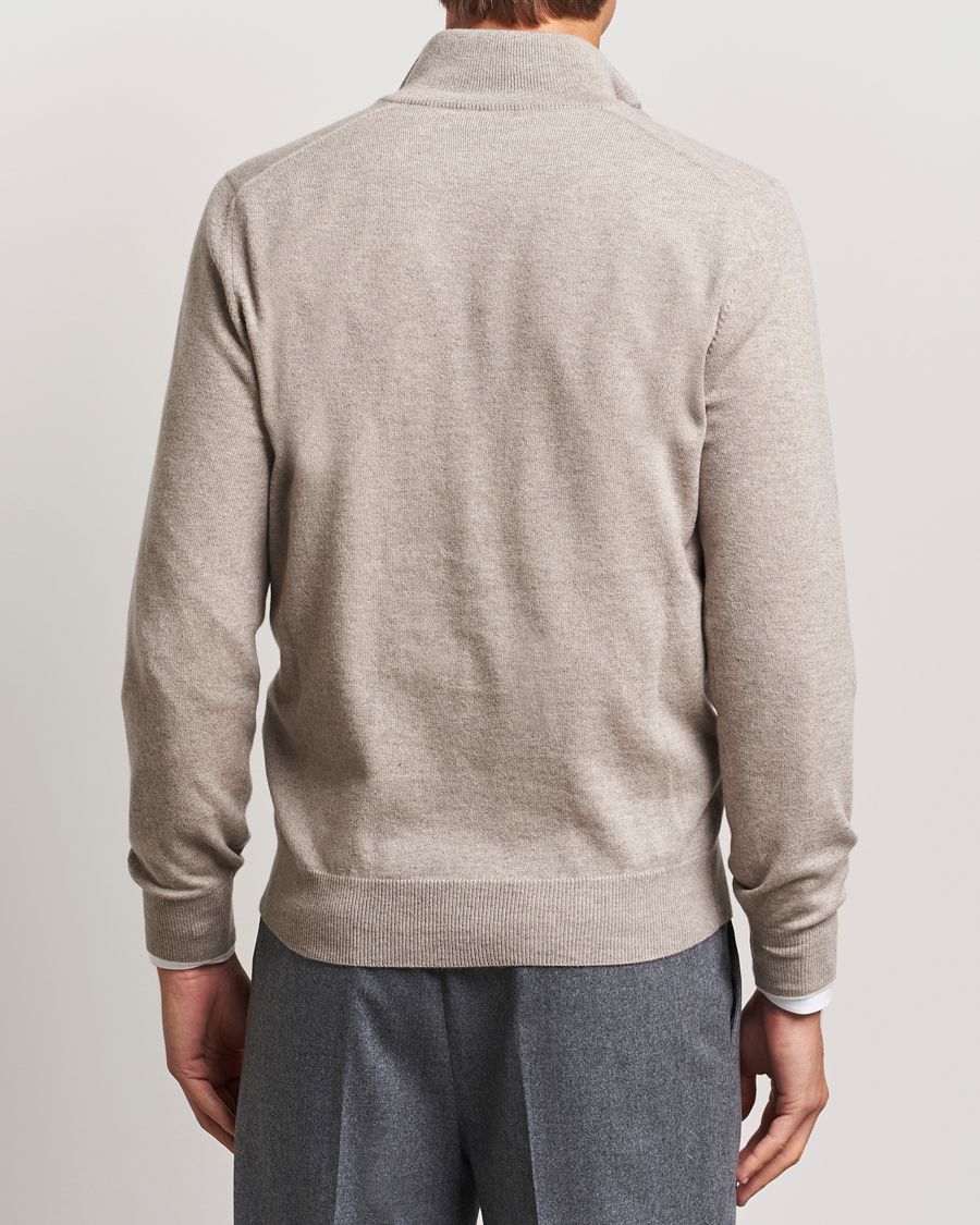 Homme | Pulls Et Tricots | Brunello Cucinelli | 2 Ply Cashmere Half Zip Beige