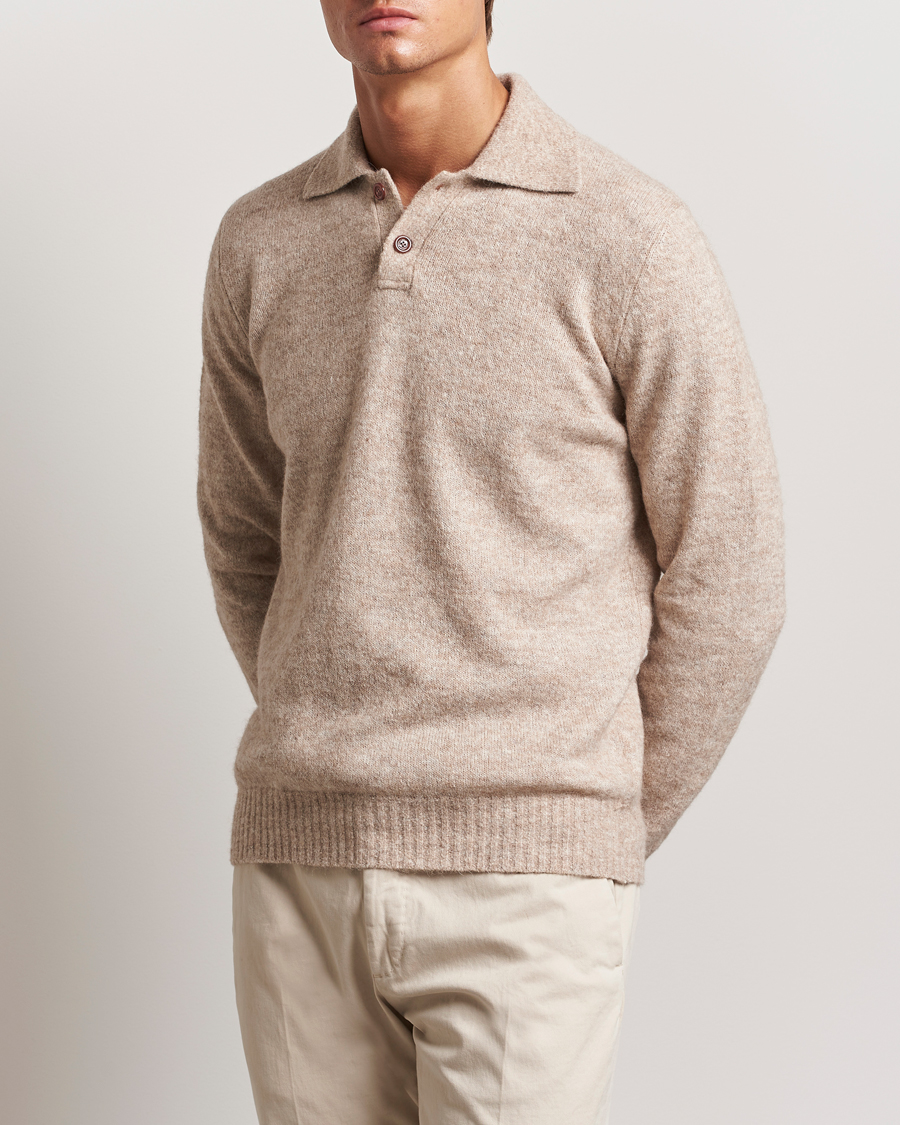 Homme | Pulls Et Tricots | Brunello Cucinelli | Alpaca Wool Long Sleeve Polo Light Beige