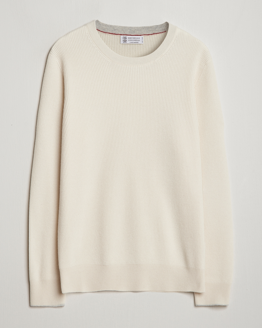 Homme | Pulls Et Tricots | Brunello Cucinelli | Cashmere Rib Crew Neck Sweater Panama