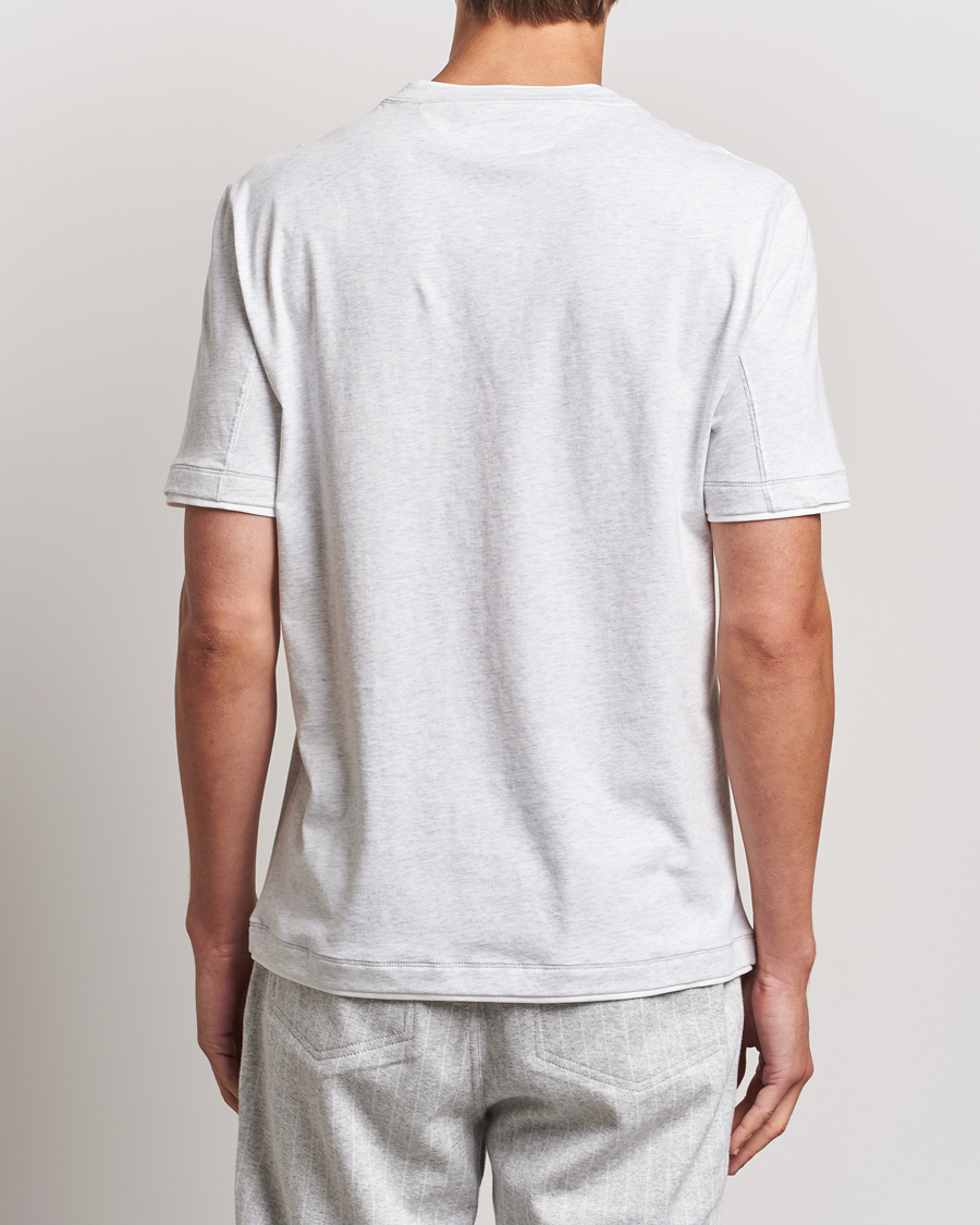 Homme | T-shirts | Brunello Cucinelli | Short Sleeve Logo T-Shirt Light Grey