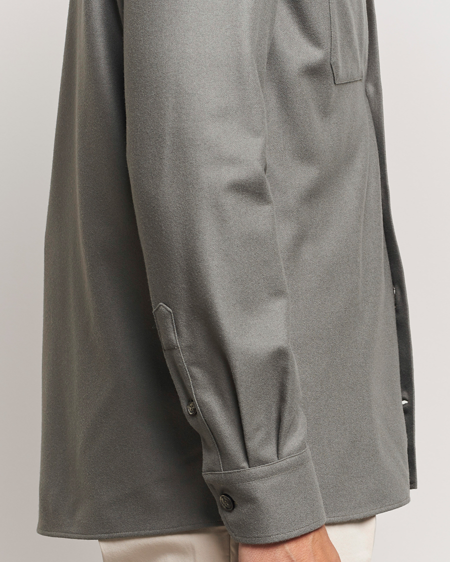 Homme | Chemises | Brunello Cucinelli | Double Pocket Overshirt Olive