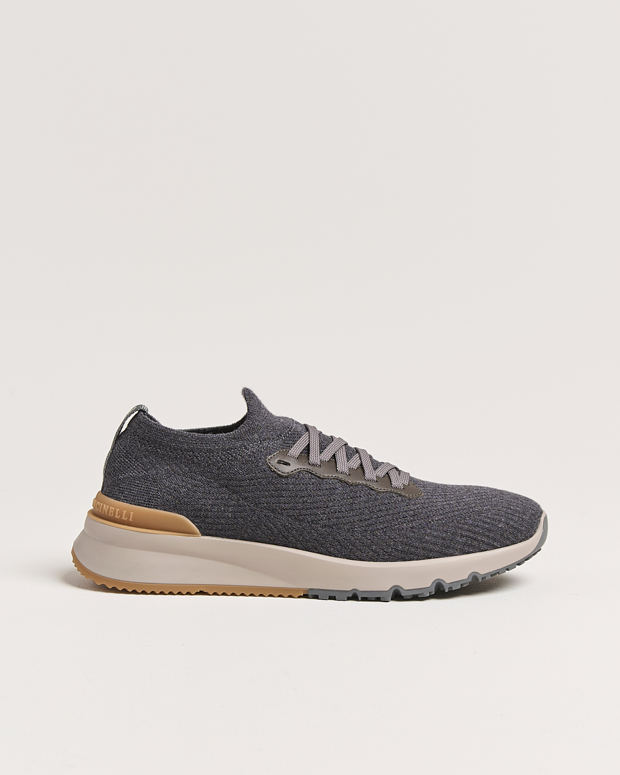 Homme | Brunello Cucinelli Flannel Running Sneakers Antracite | Brunello Cucinelli | Flannel Running Sneakers Antracite