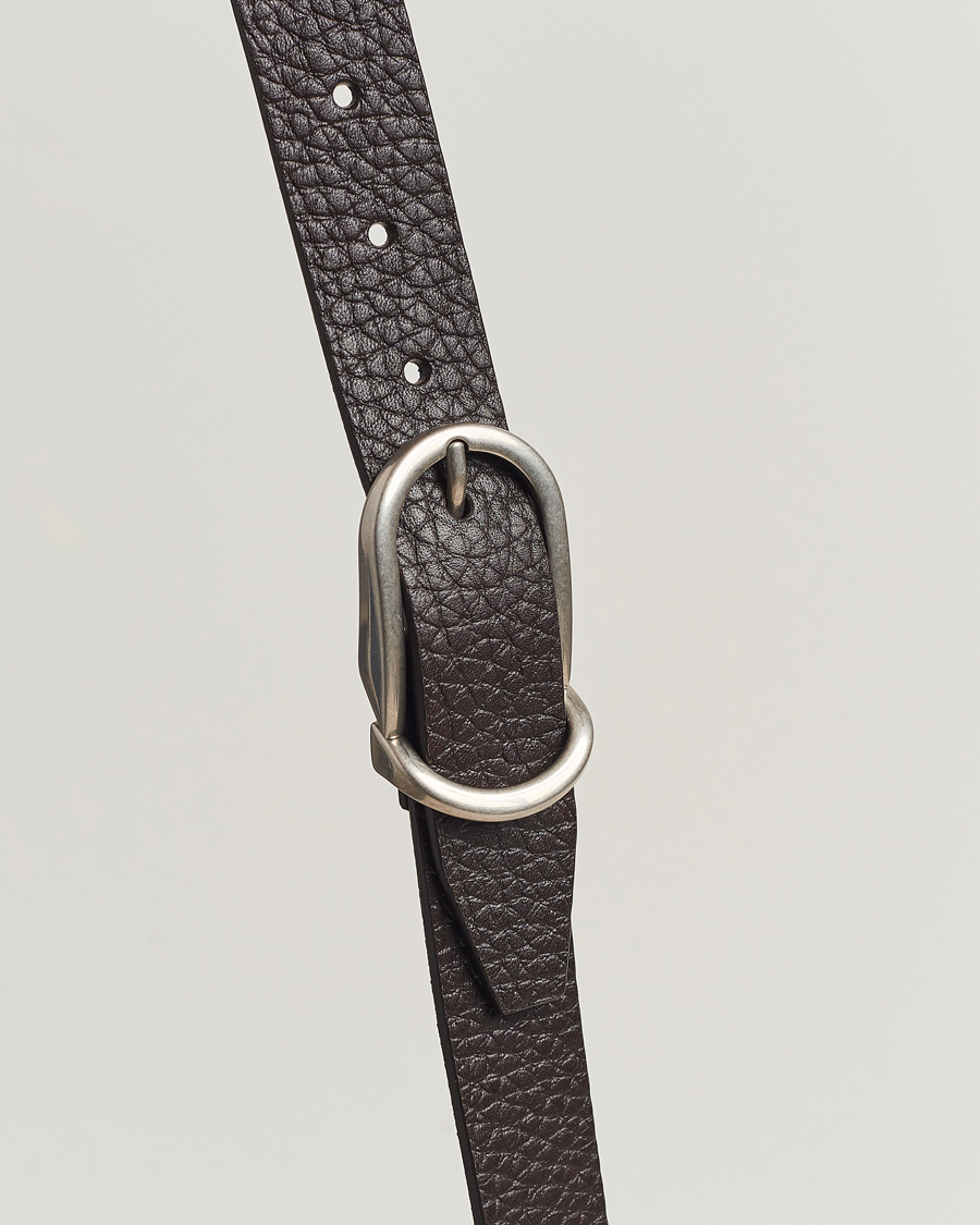 Homme | Brunello Cucinelli Grain Leather Belt Dark Brown | Brunello Cucinelli | Grain Leather Belt Dark Brown